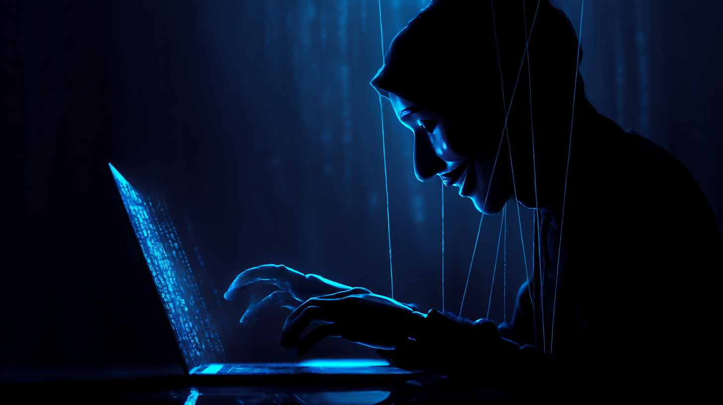 ilustrasi social engineering dalam cyber security, hacker memanipulasi manusia di dunia digital